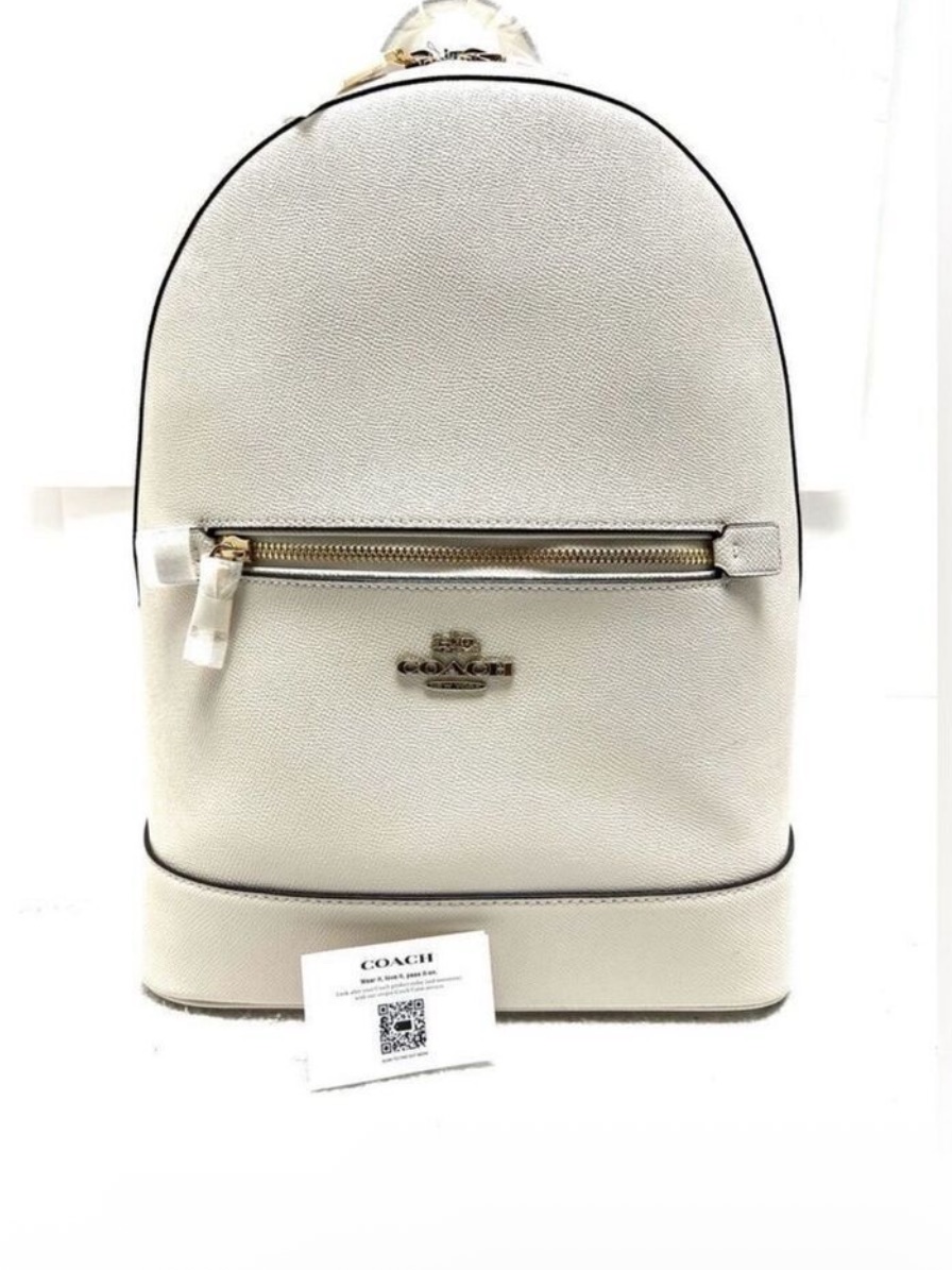 Coach Kenley Chalk White Pebbled Leather Mini Backpack